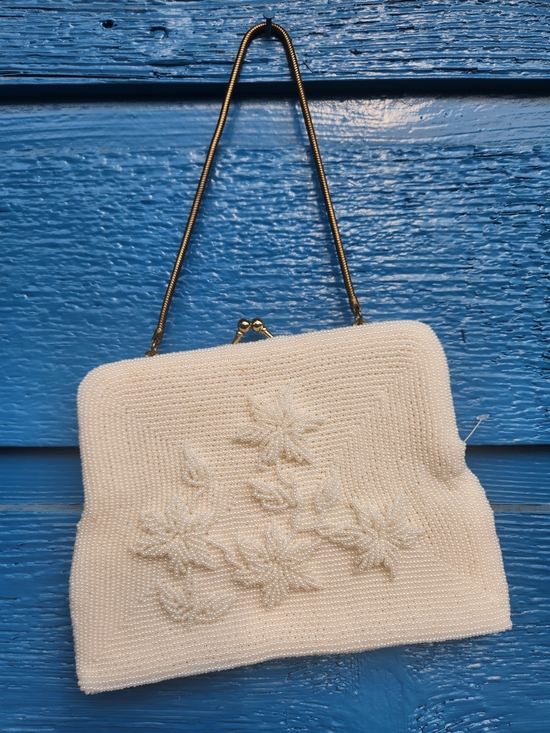 Handbags - Vintage Beaded Floral Evening Bag - Elegant Women's Clutch
